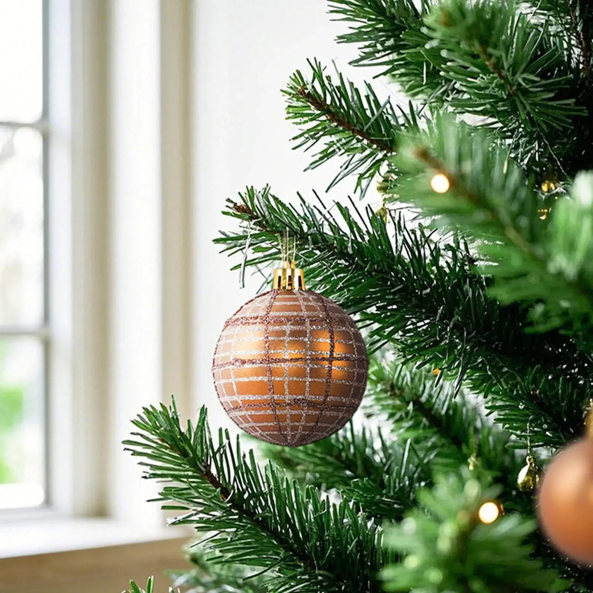 Christmas Tree Ornaments – 53-Piece Copper, Brown & Gold Set