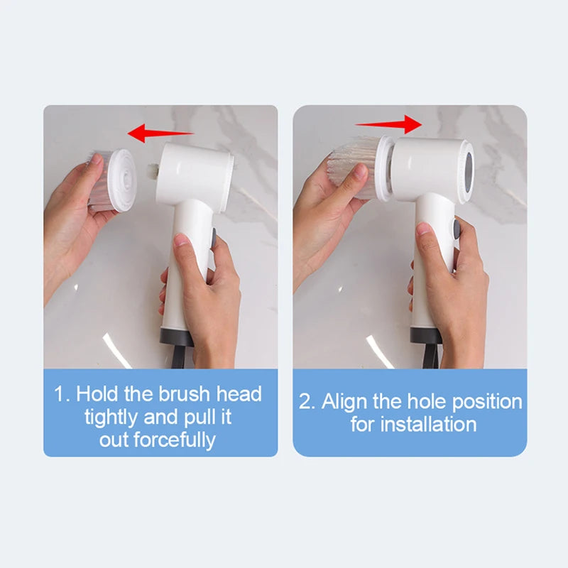 6-in-1 Cordless Electric Spin Scrubber