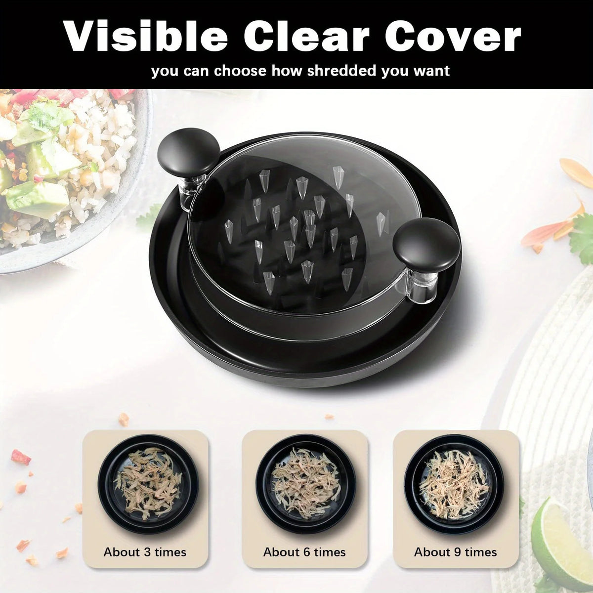 Manual Chicken Shredder with Clear Lid