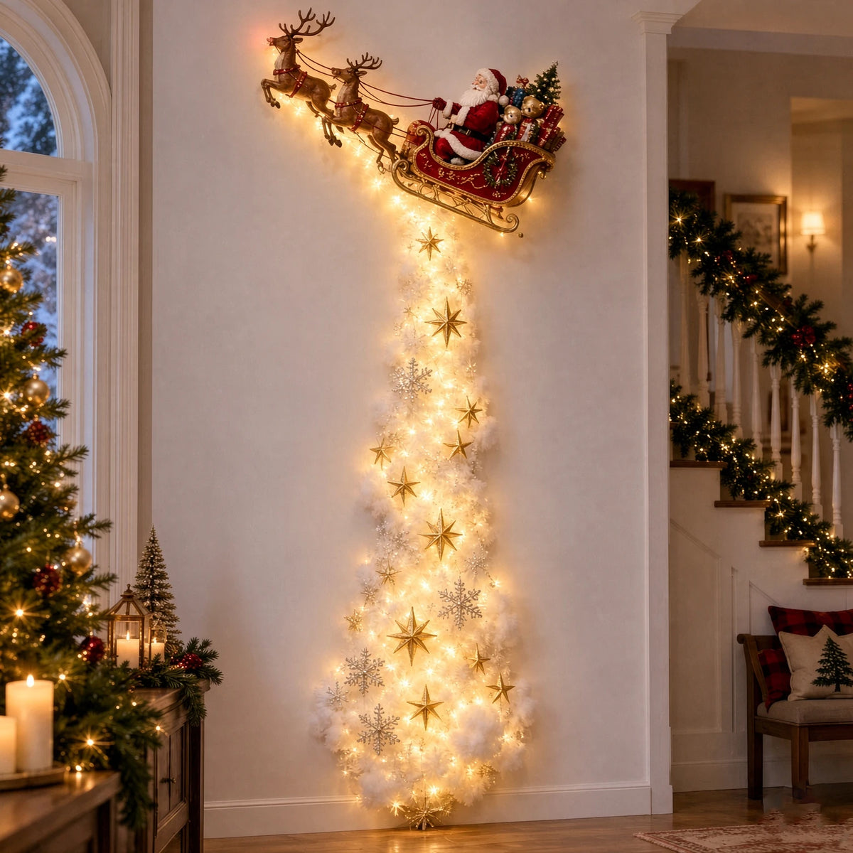 Christmas LED Wall Hanging – Warm White Holiday Decoration