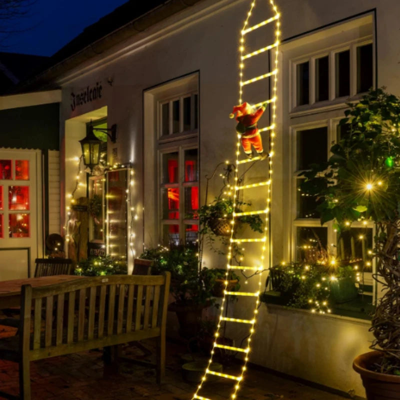 Santa Claus LED Ladder Lights – USB Christmas Decoration