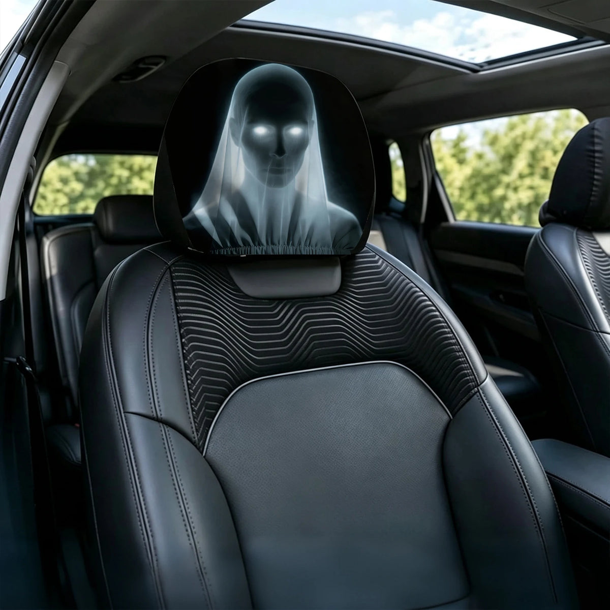 Halloween Horror Face Car Headrest Covers – Set of 2