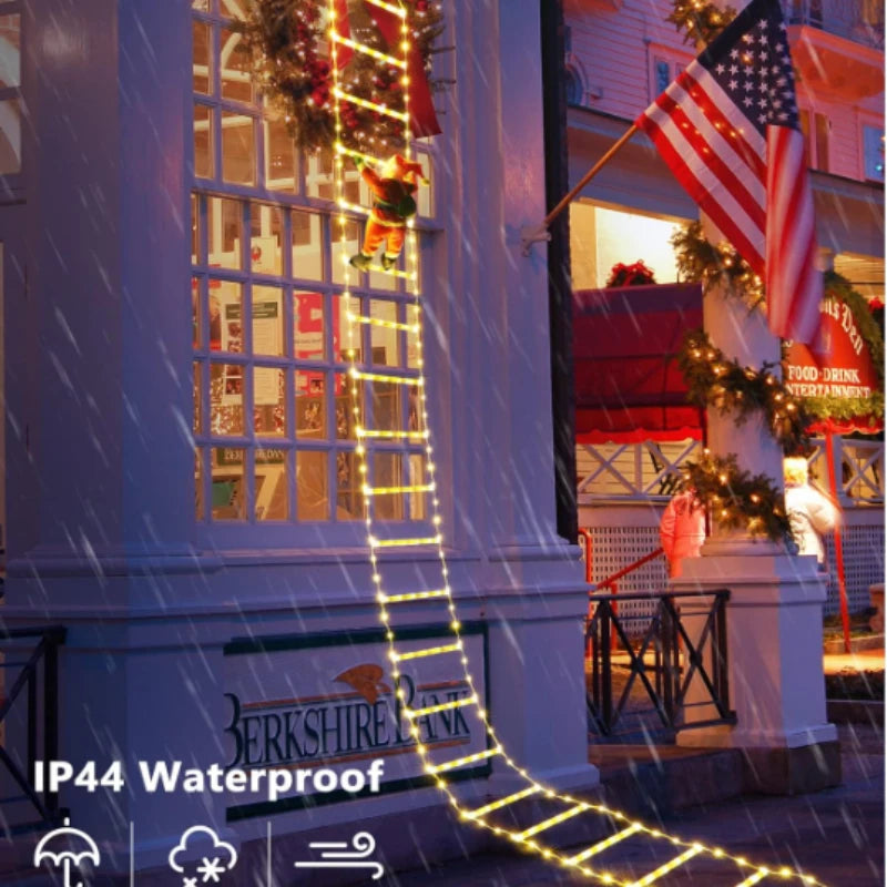 Santa Claus LED Ladder Lights – USB Christmas Decoration