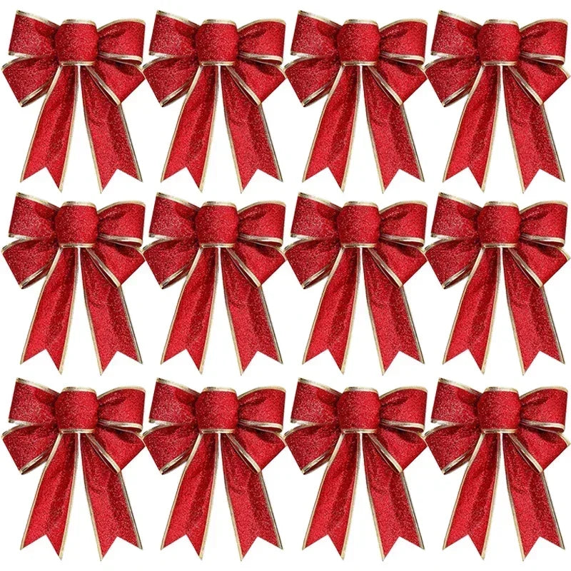 Christmas Glitter Bows – Tree, Wreath & Gift Decorations