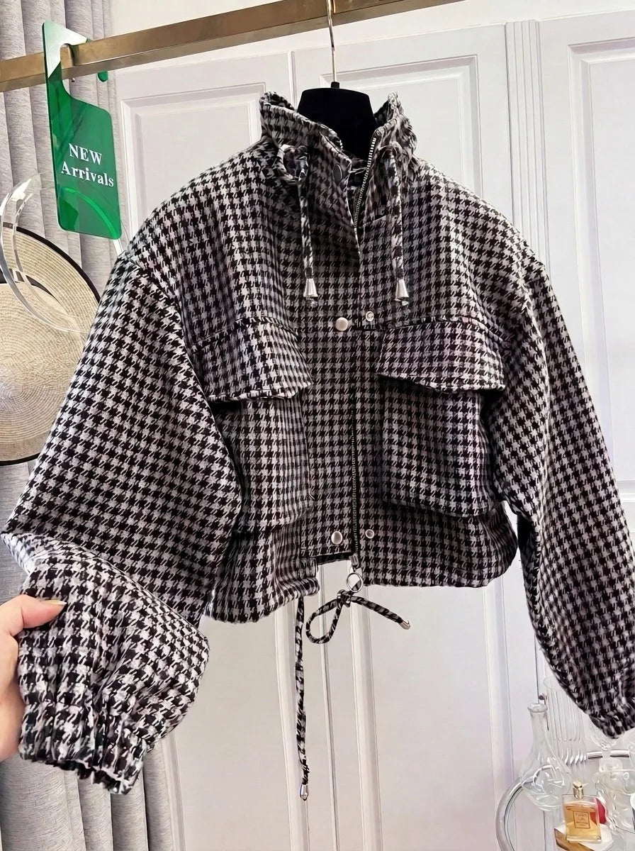 Women’s Houndstooth Cropped Jacket