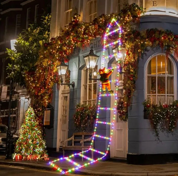 Santa Claus LED Ladder Lights – USB Christmas Decoration