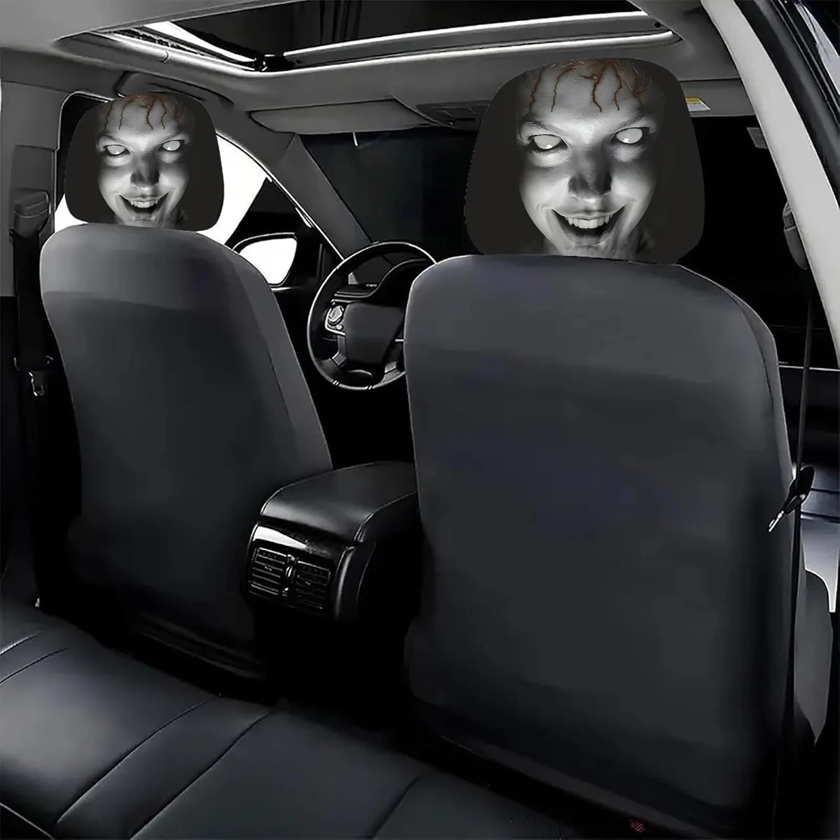 Halloween Horror Face Car Headrest Covers – Set of 2