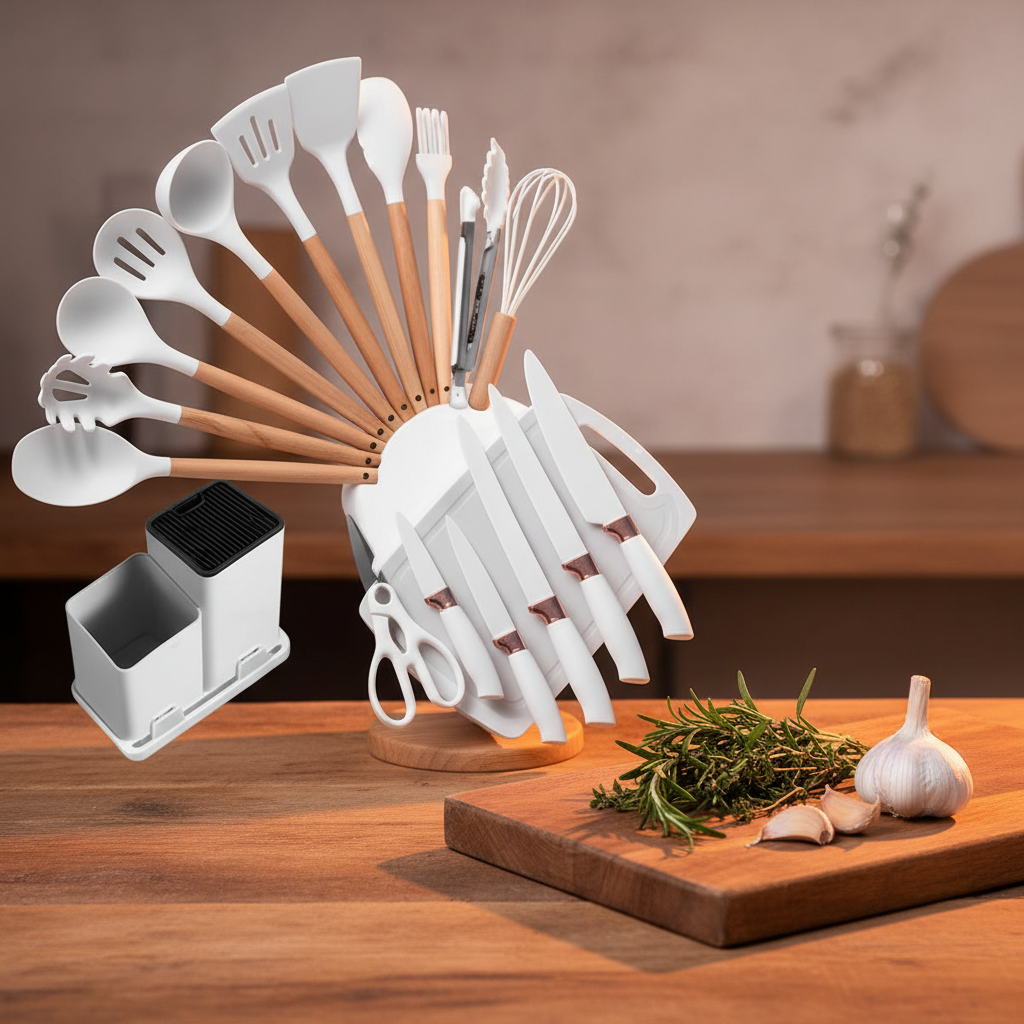 Knife & Utensil Set with Stand