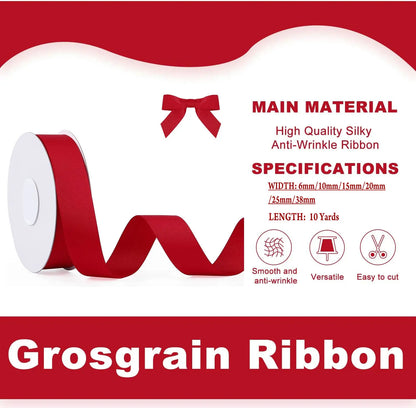 Grosgrain Ribbon Roll – 10 Metres for Gift Wrapping &amp; Crafts