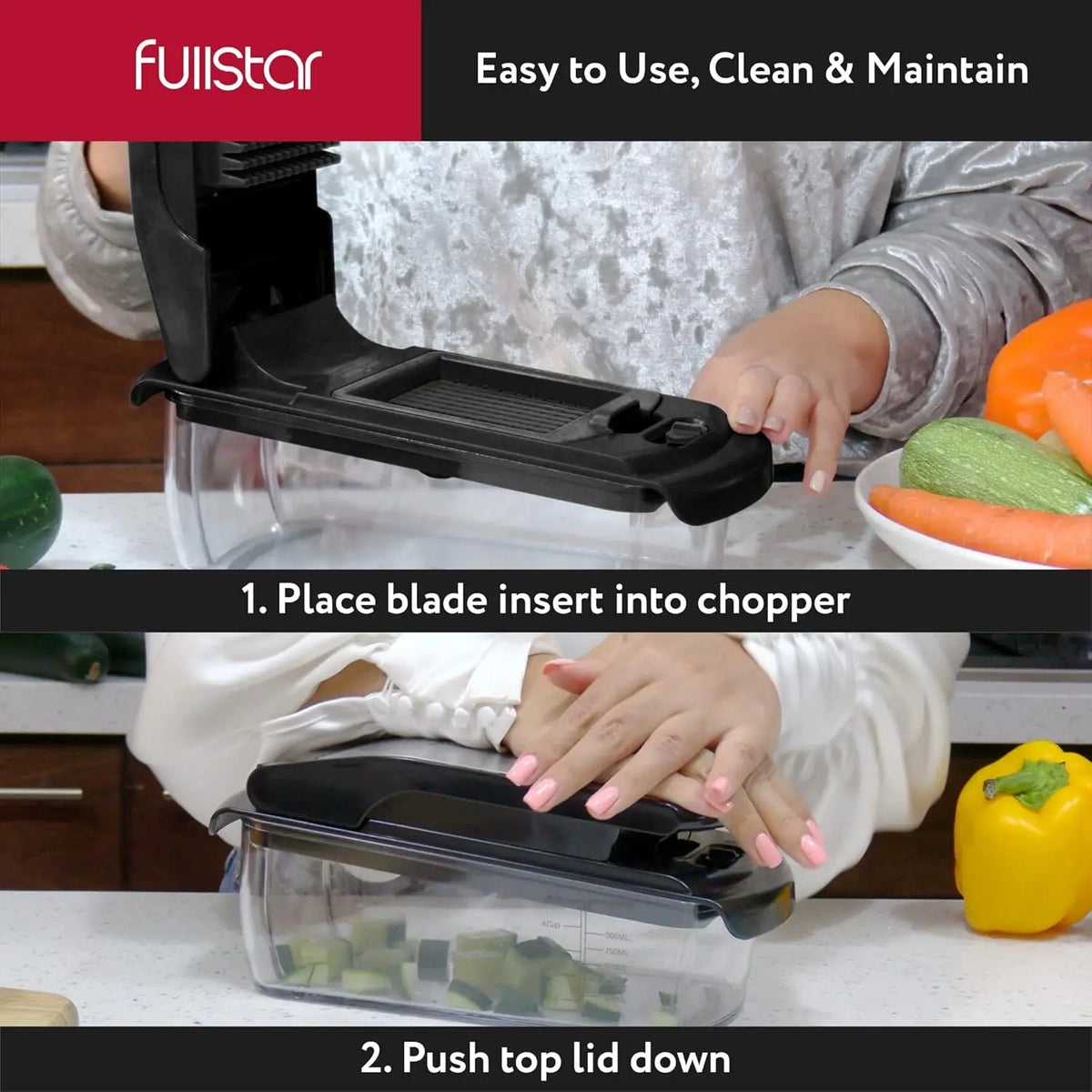 Multi-Function Vegetable Chopper with Container