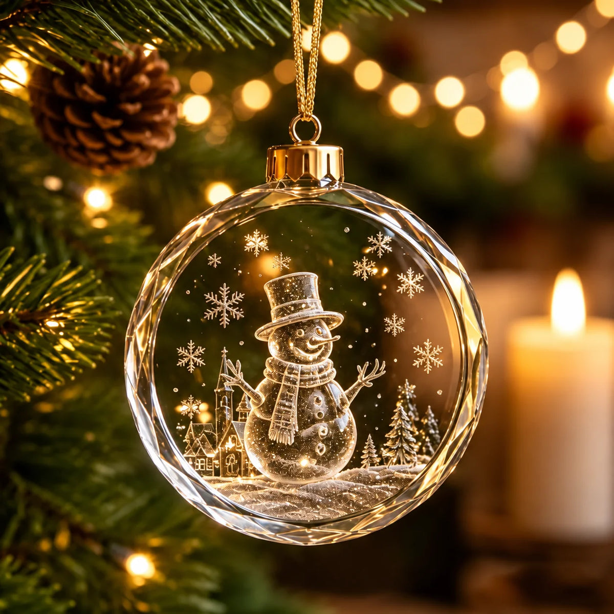 Clear Acrylic Christmas Ornament – Festive Hanging Decoration