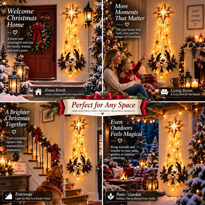 Christmas Light-Up Wall Hanging – Warm White Festive Décor