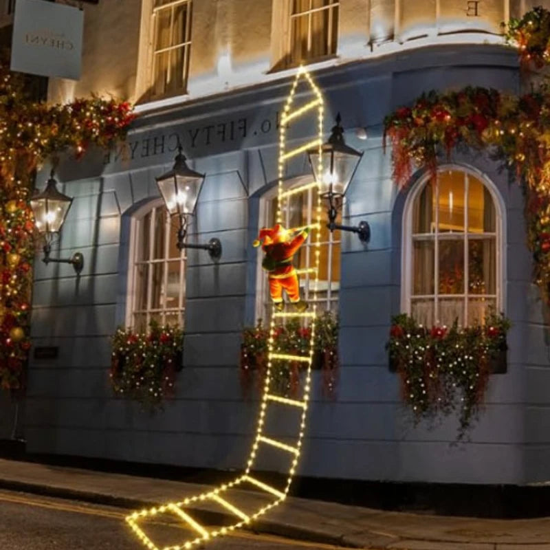 Santa Claus LED Ladder Lights – USB Christmas Decoration