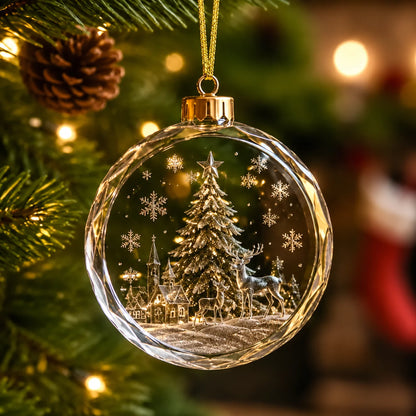 Clear Acrylic Christmas Ornament – Festive Hanging Decoration