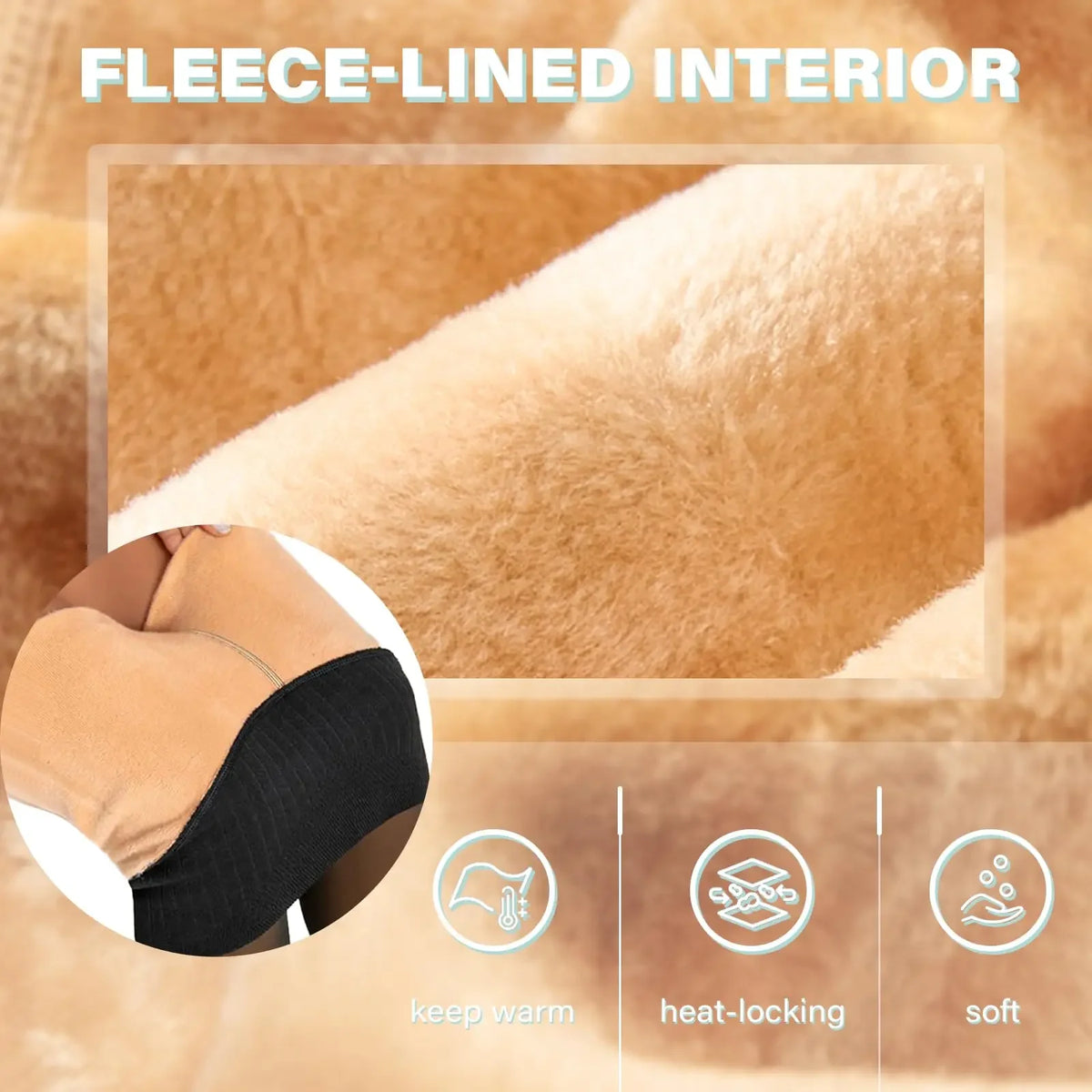 Women’s Fleece-Lined Thermal Tights – High Waist, Sheer-Look Style