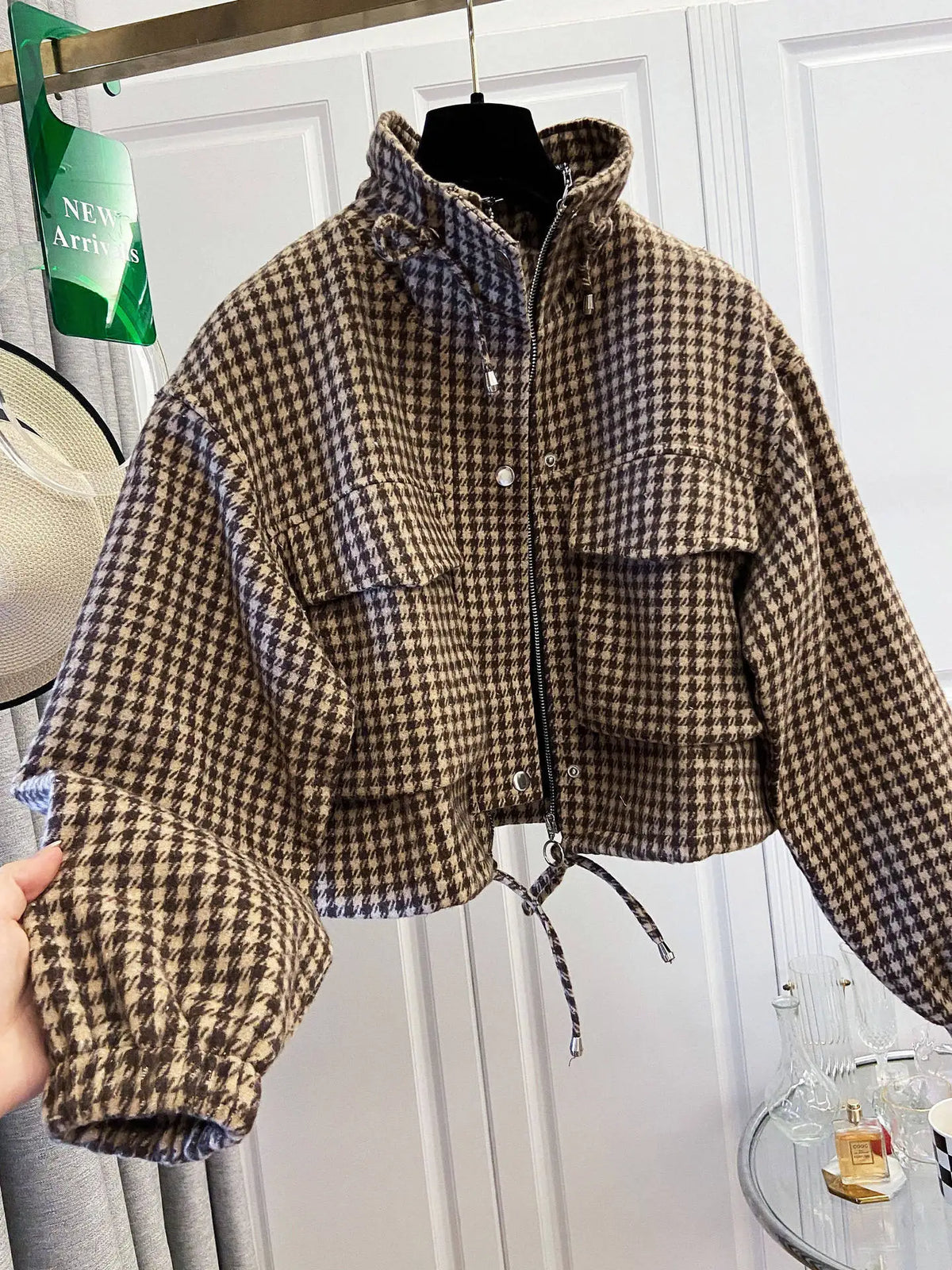Women’s Houndstooth Cropped Jacket