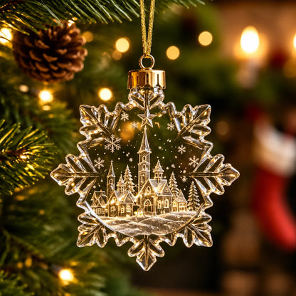 Clear Acrylic Christmas Ornament – Festive Hanging Decoration