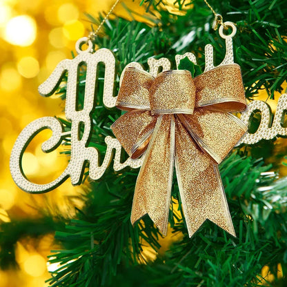 Christmas Glitter Bows – Tree, Wreath &amp; Gift Decorations