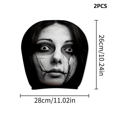 Halloween Horror Face Car Headrest Covers – Set of 2