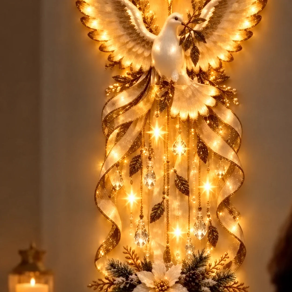 Christmas Light-Up Wall Hanging – Warm White Festive Décor