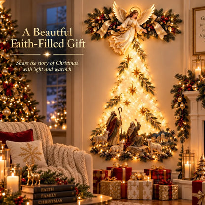 Christmas Light-Up Wall Hanging – Warm White Festive Décor