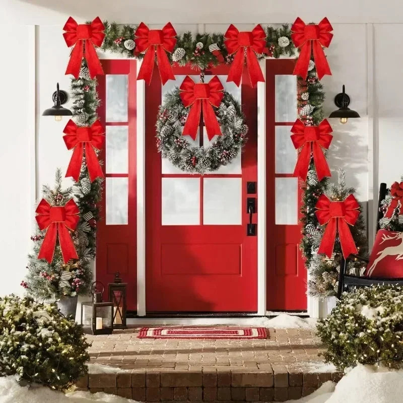 Christmas Glitter Bows – Tree, Wreath &amp; Gift Decorations