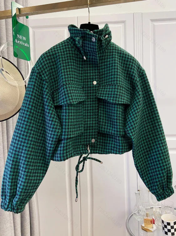 Women’s Houndstooth Cropped Jacket