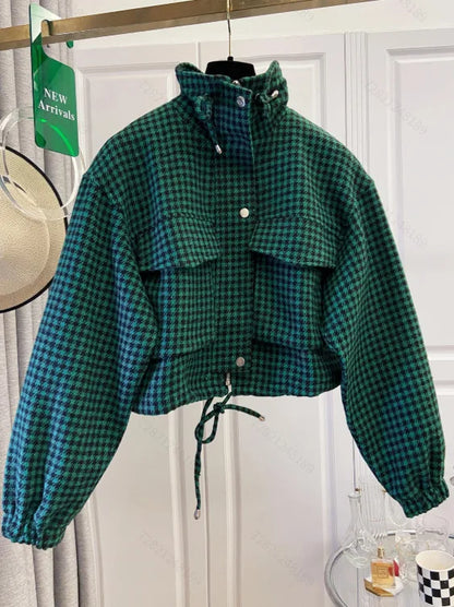 Women’s Houndstooth Cropped Jacket