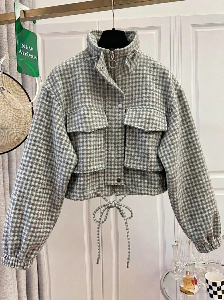 Women’s Houndstooth Cropped Jacket