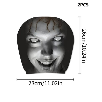 Halloween Horror Face Car Headrest Covers – Set of 2