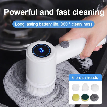 6-in-1 Cordless Electric Spin Scrubber