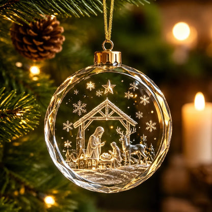 Clear Acrylic Christmas Ornament – Festive Hanging Decoration