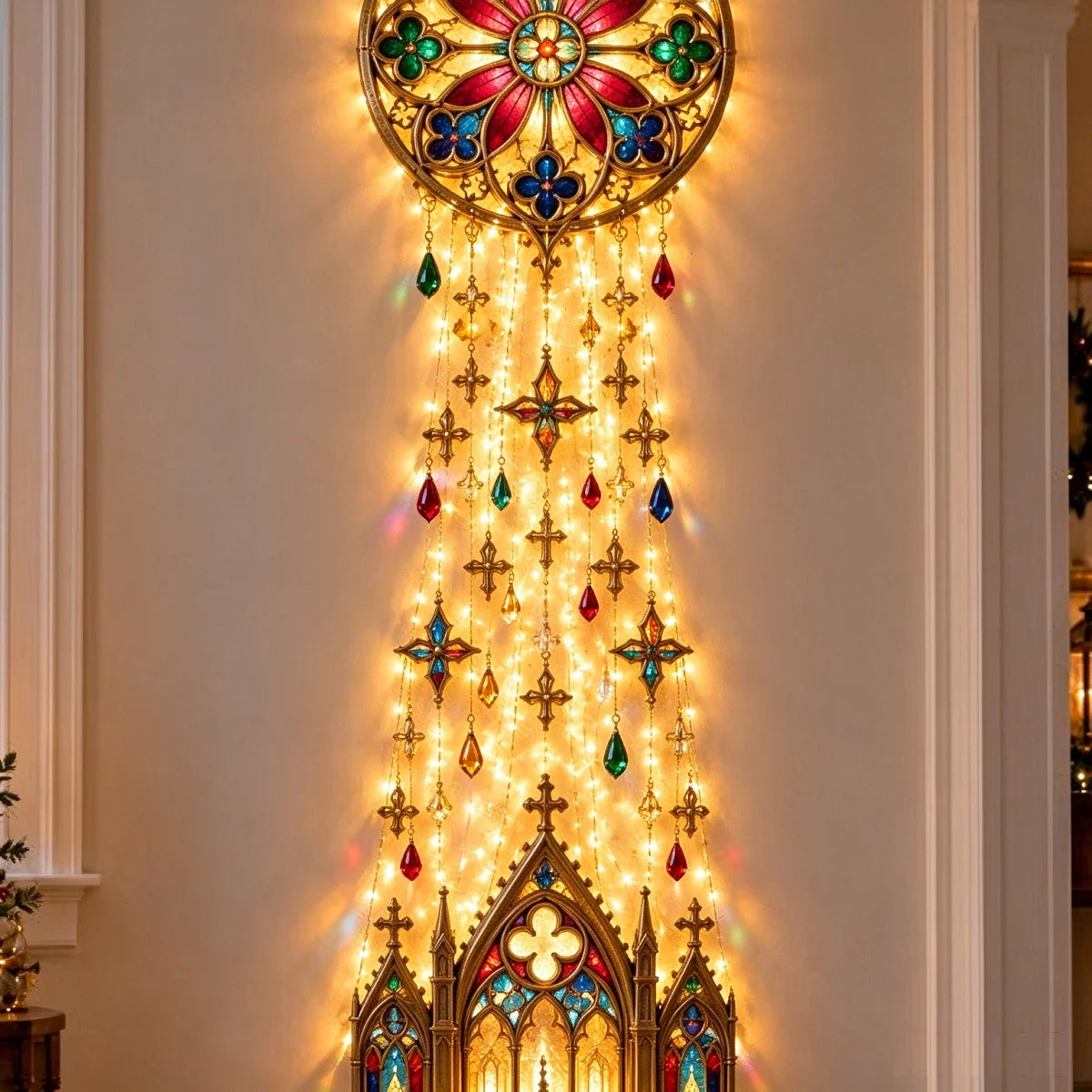 Christmas Light-Up Wall Hanging – Warm White Festive Décor
