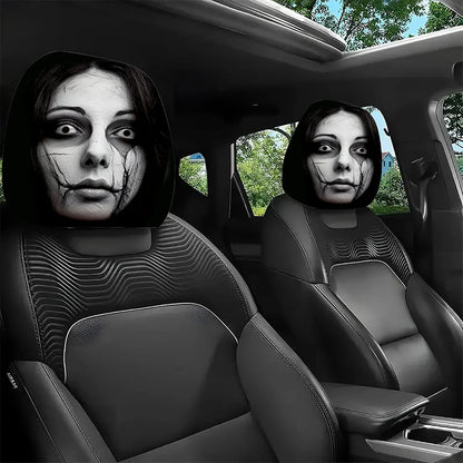 Halloween Horror Face Car Headrest Covers – Set of 2