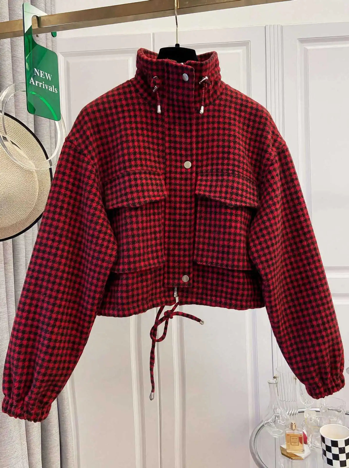 Women’s Houndstooth Cropped Jacket