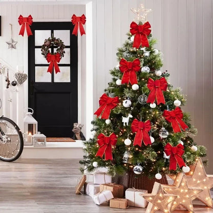 Christmas Glitter Bows – Tree, Wreath &amp; Gift Decorations