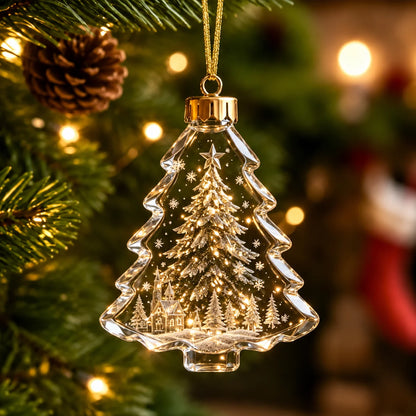 Clear Acrylic Christmas Ornament – Festive Hanging Decoration