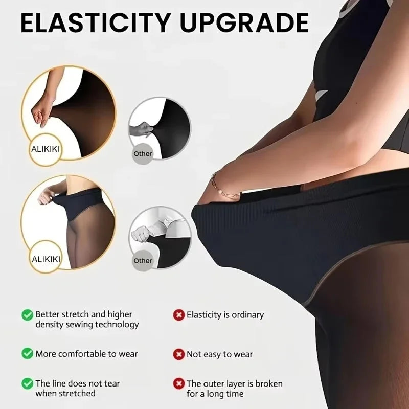 Women’s Fleece-Lined Thermal Tights – High Waist, Sheer-Look Style