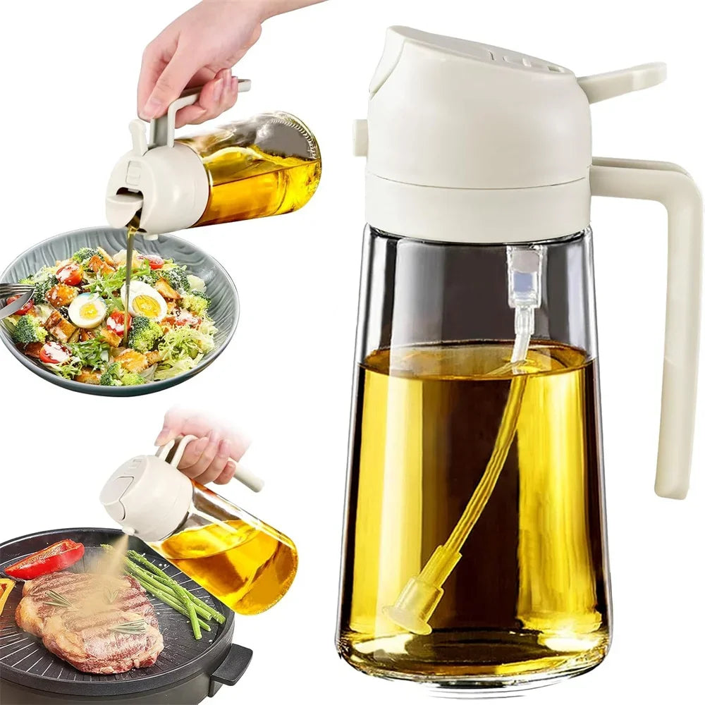 2-in-1 Glass Oil Sprayer &amp; Dispenser – 470ml
