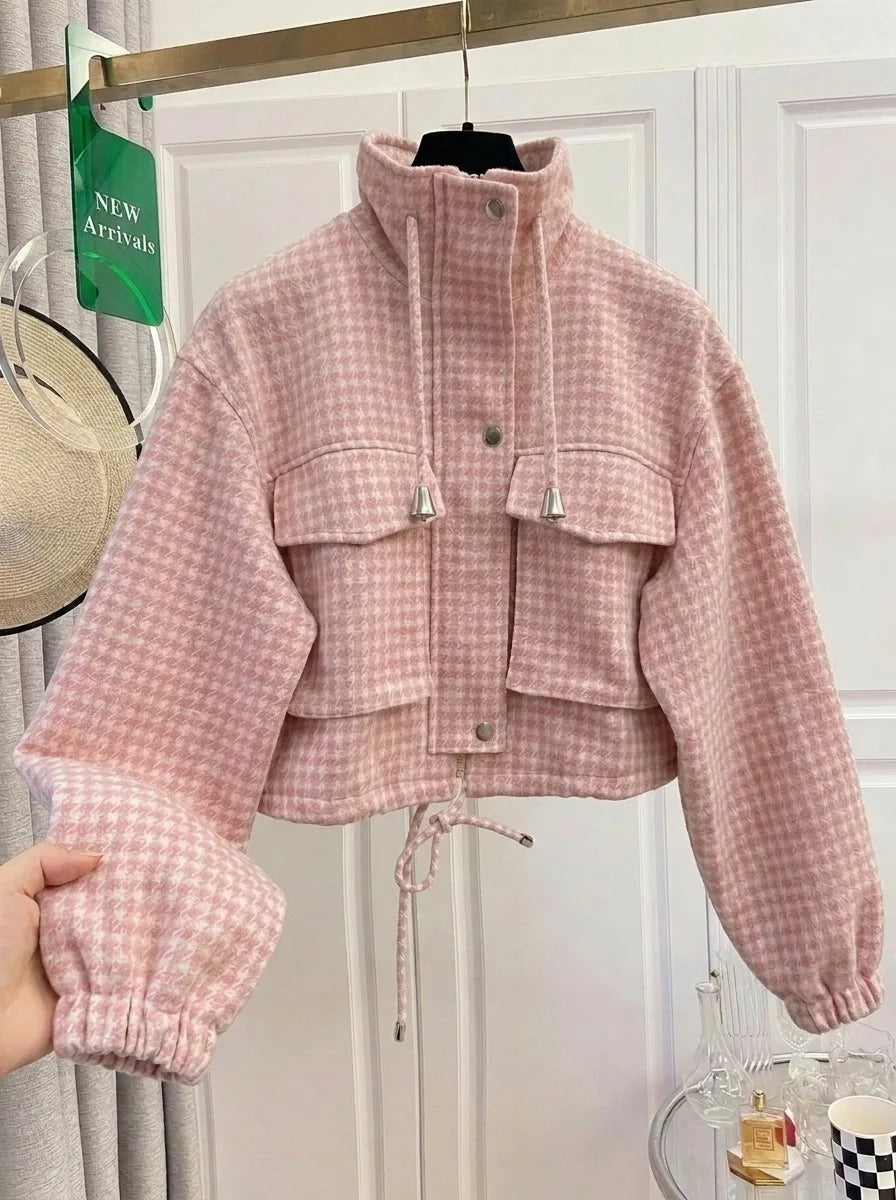 Women’s Houndstooth Cropped Jacket