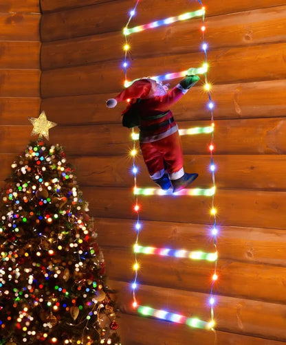 Santa Claus LED Ladder Lights – USB Christmas Decoration