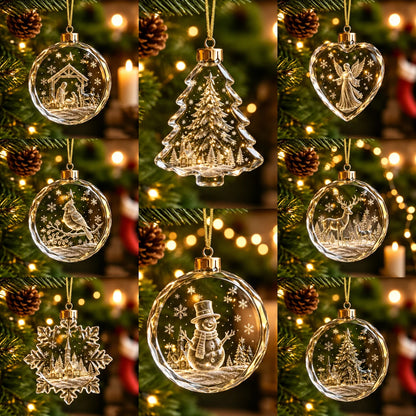 Clear Acrylic Christmas Ornament – Festive Hanging Decoration
