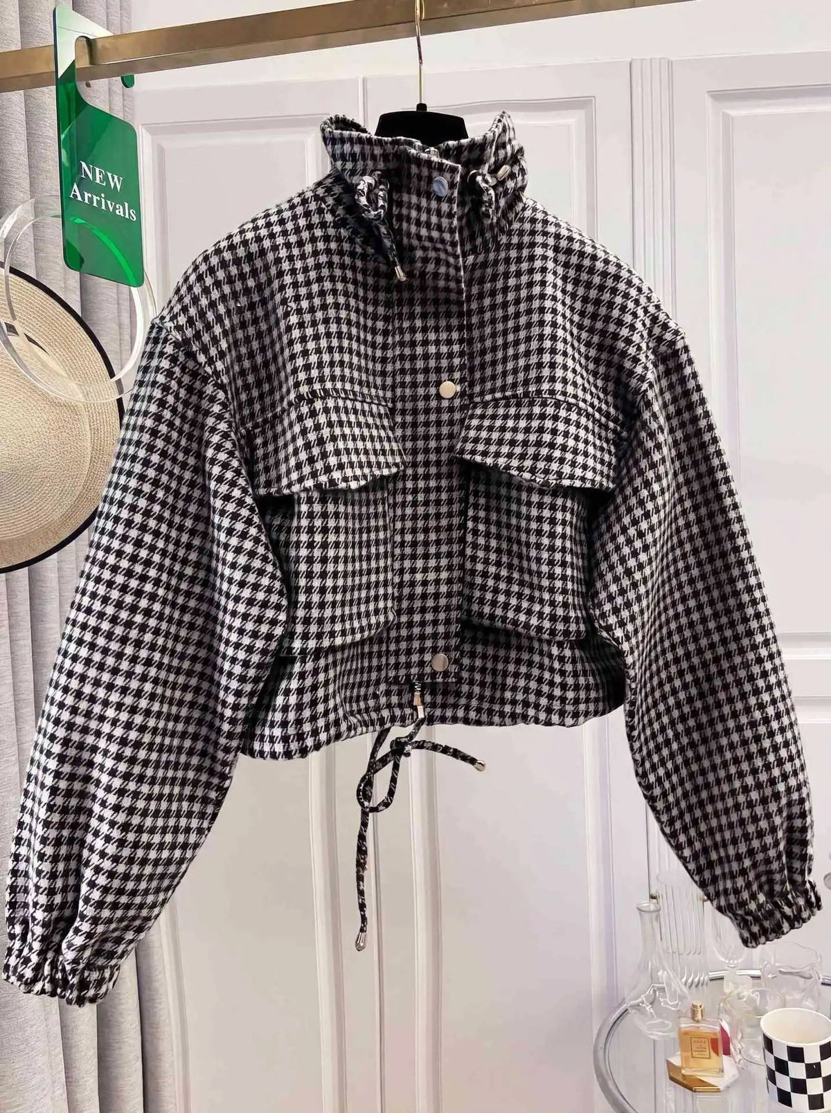 Women’s Houndstooth Cropped Jacket