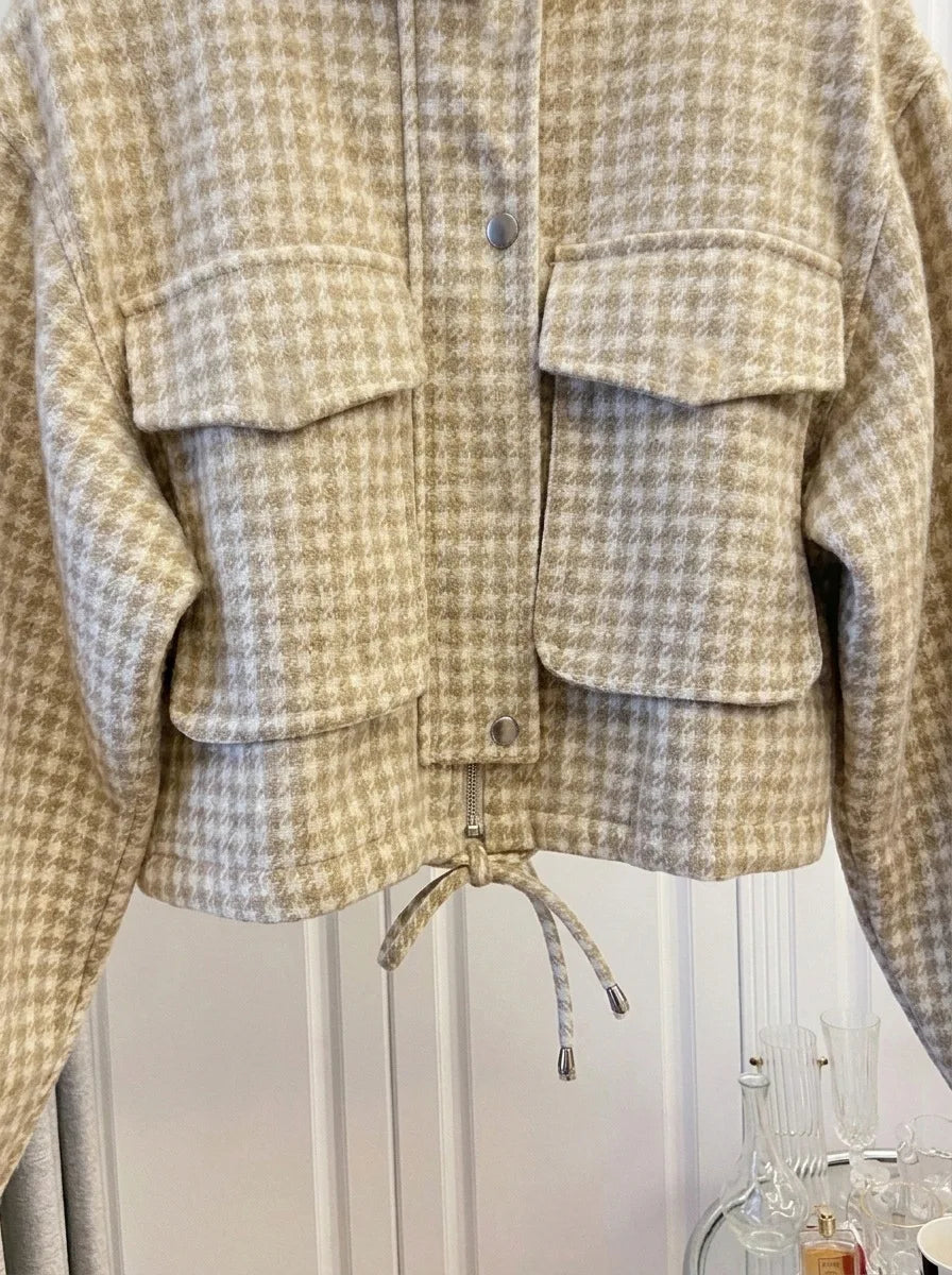 Women’s Houndstooth Cropped Jacket