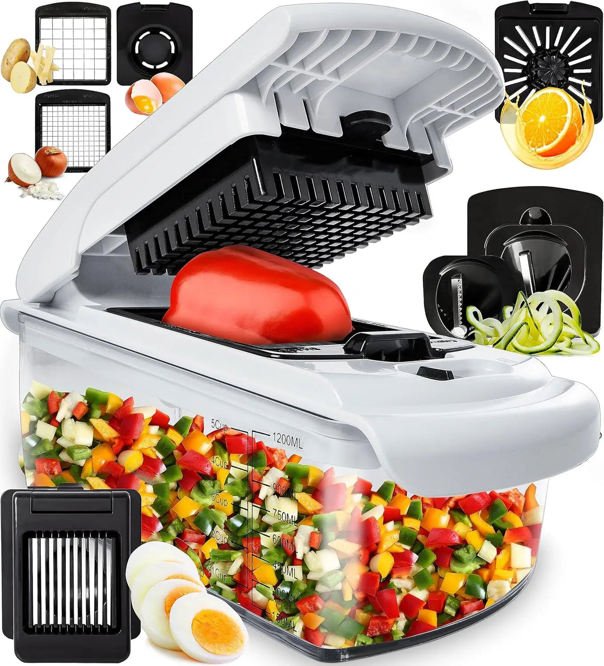 Multi-Function Vegetable Chopper with Container