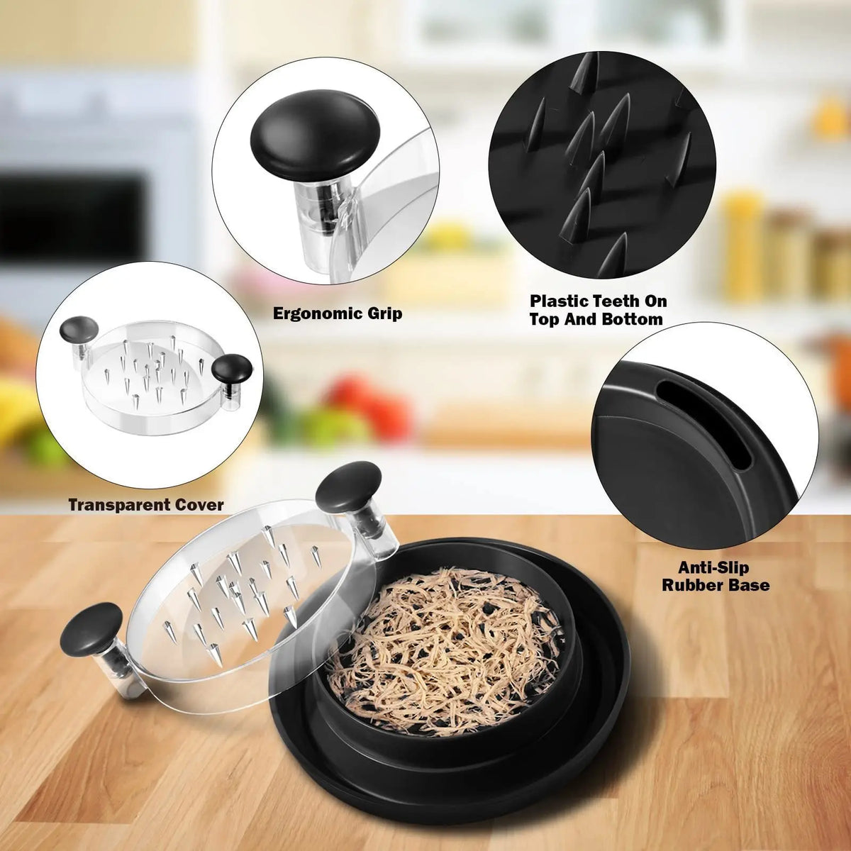 Manual Chicken Shredder with Clear Lid