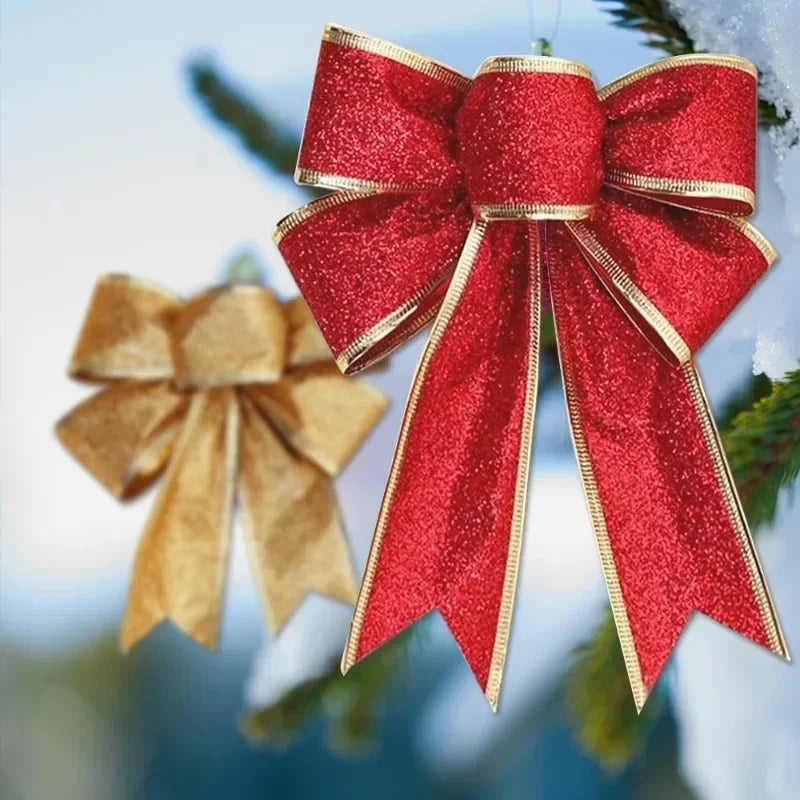 Christmas Glitter Bows – Tree, Wreath &amp; Gift Decorations