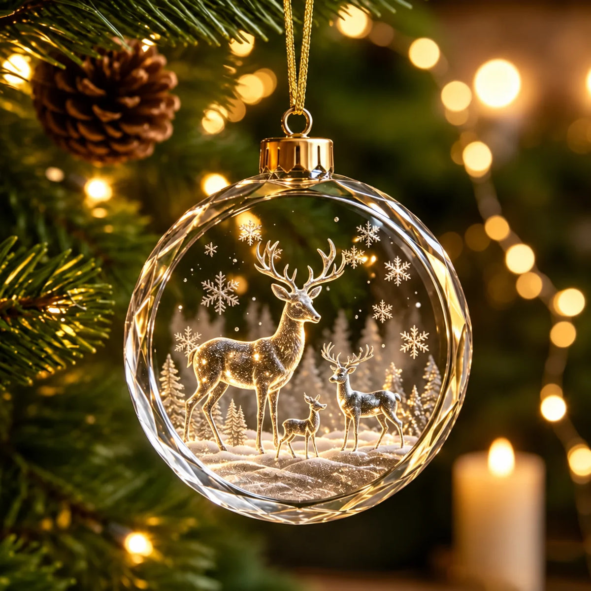 Clear Acrylic Christmas Ornament – Festive Hanging Decoration