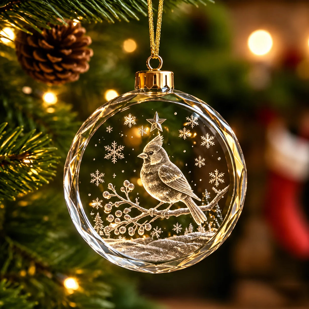 Clear Acrylic Christmas Ornament – Festive Hanging Decoration